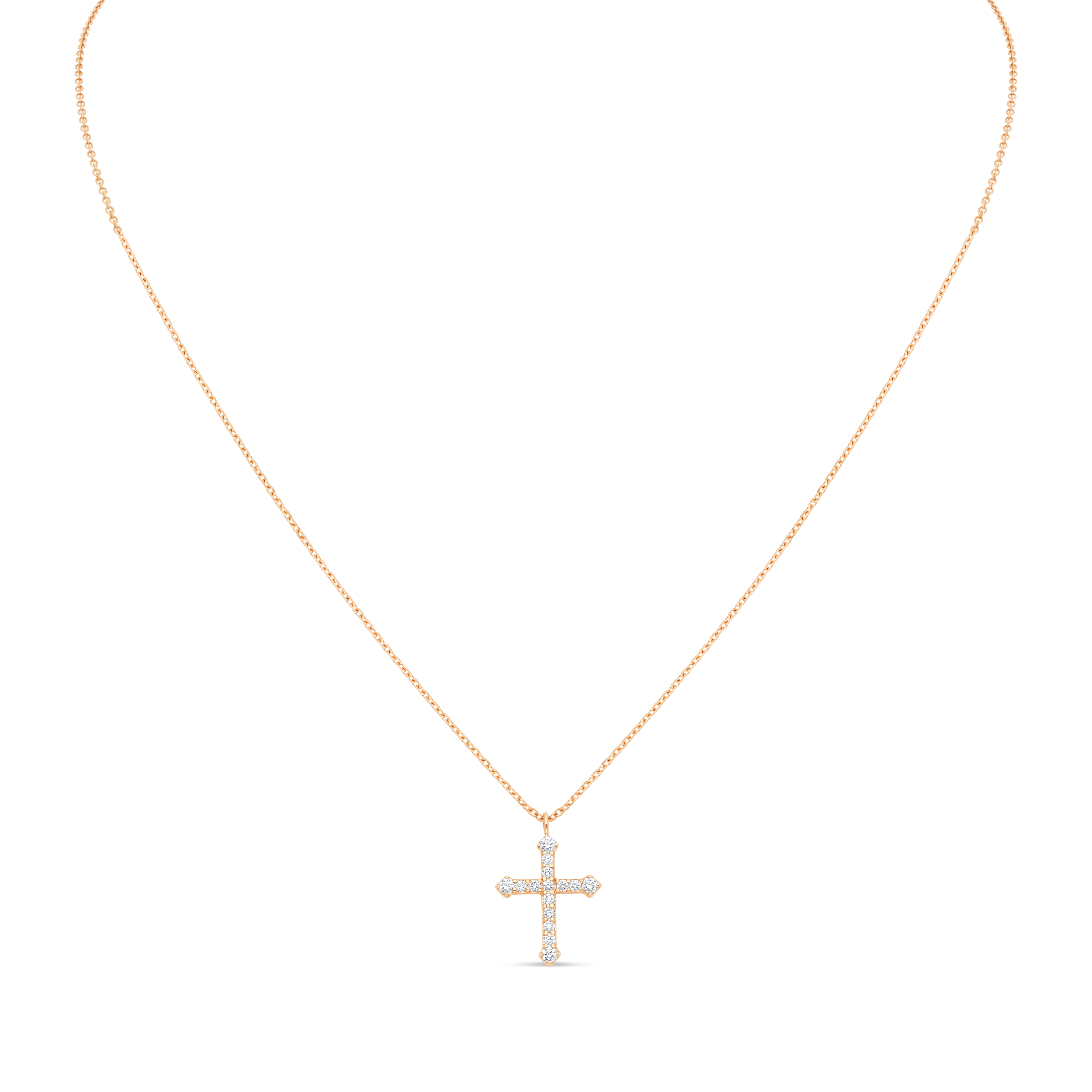 Pendentif Croix de Lumière or rose Diamant