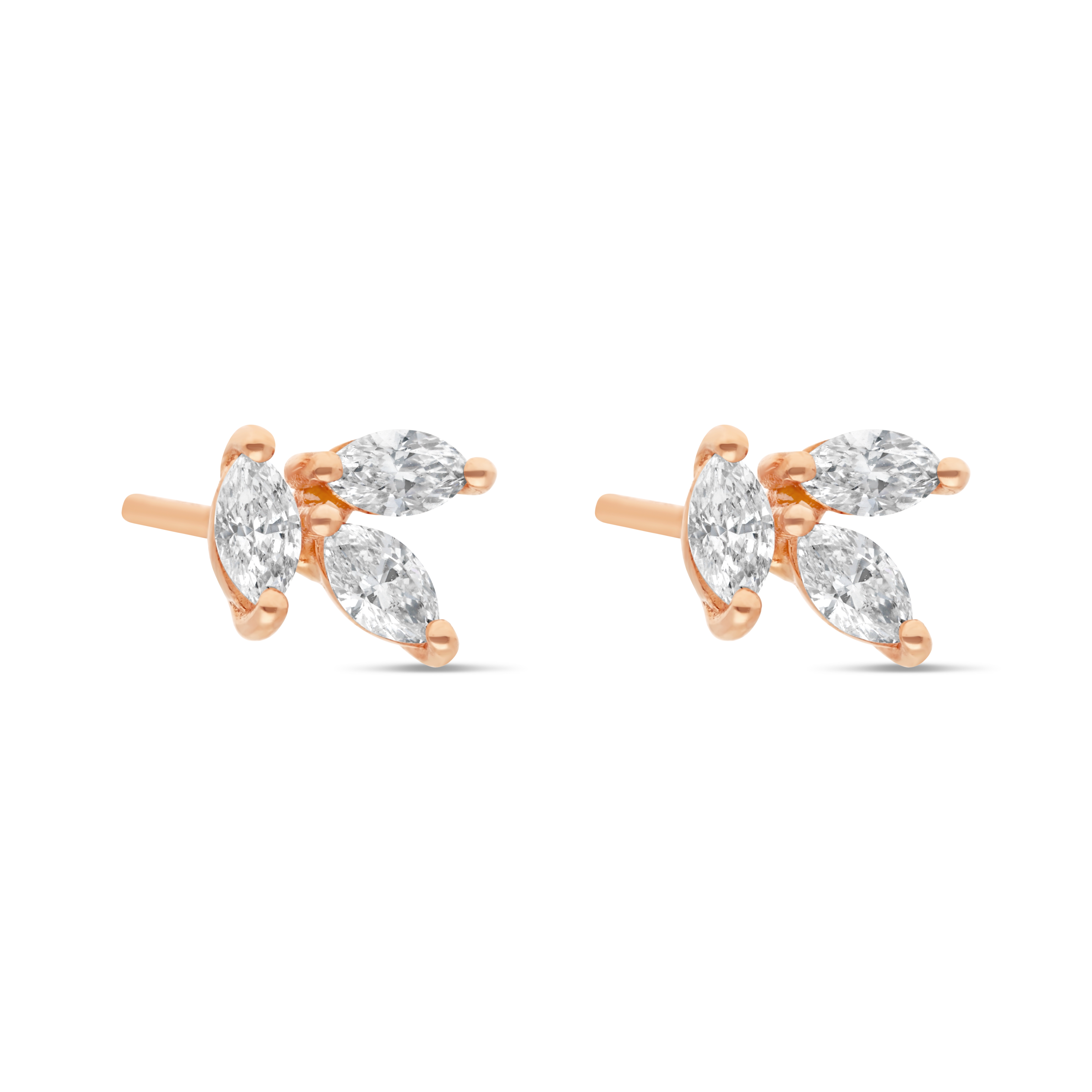 Boucles d'Oreilles Eclat Marquise or rose Diamant