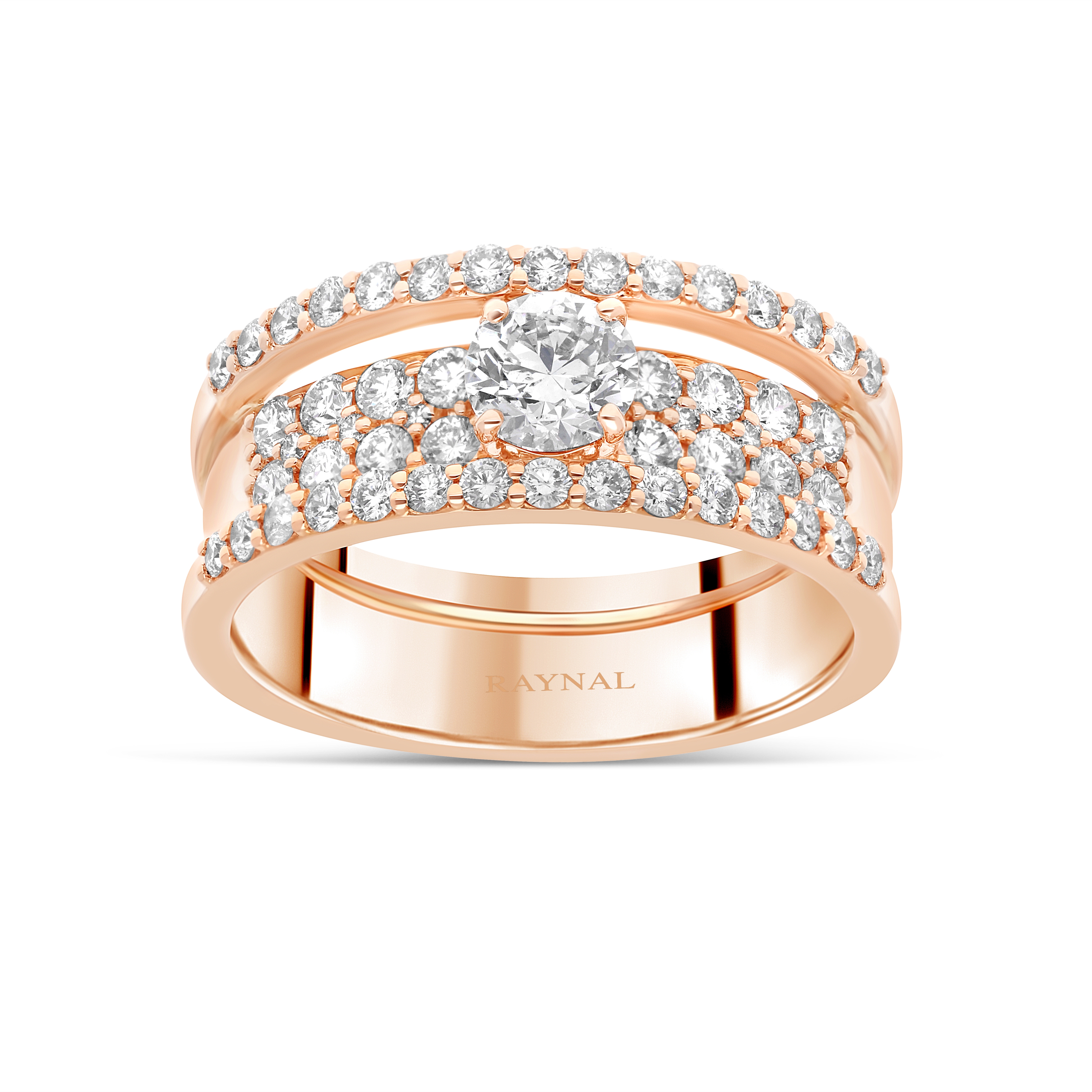 Bague Hera or rose Diamant