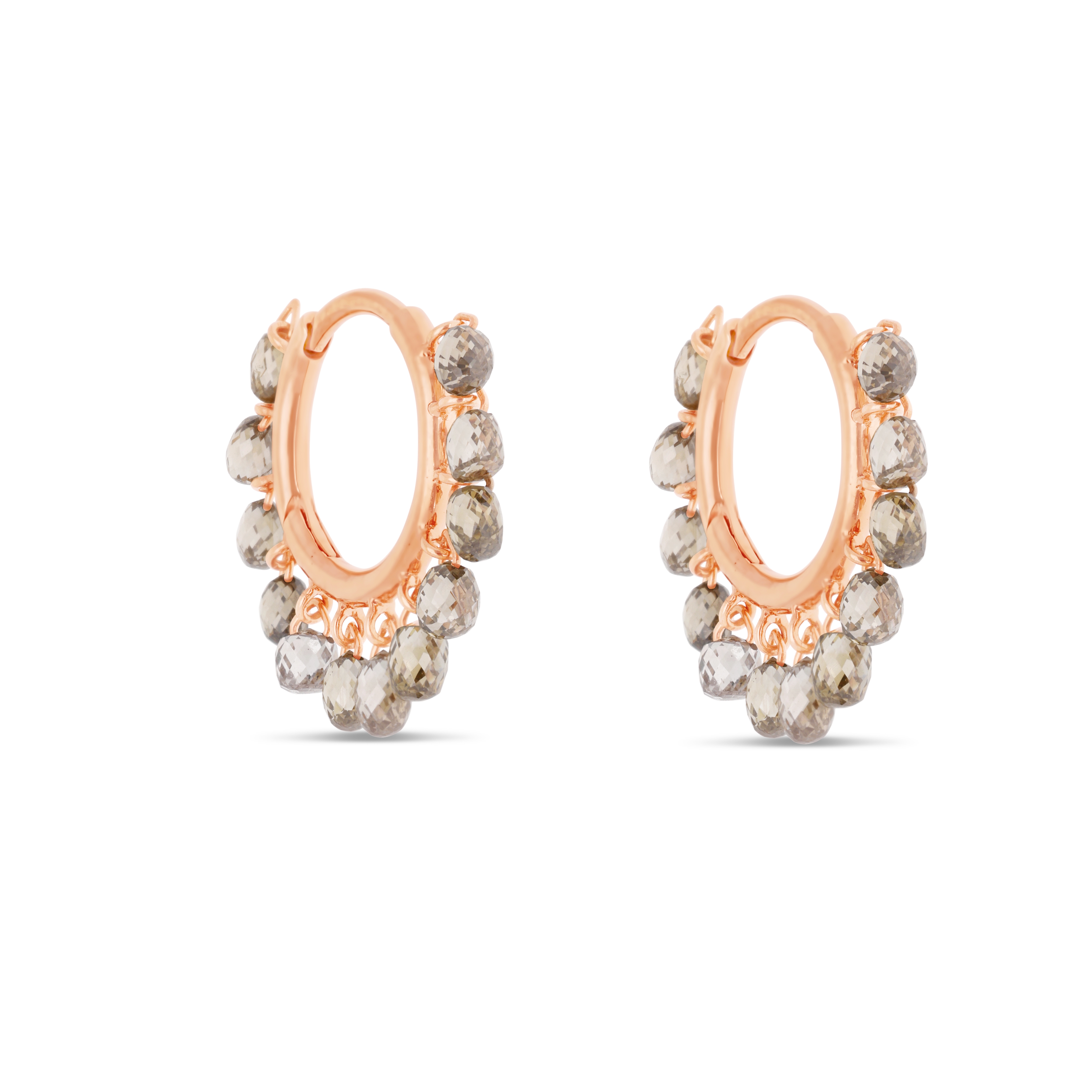 Boucles Créoles Raynal Nuée Précieuse or rose Diamant