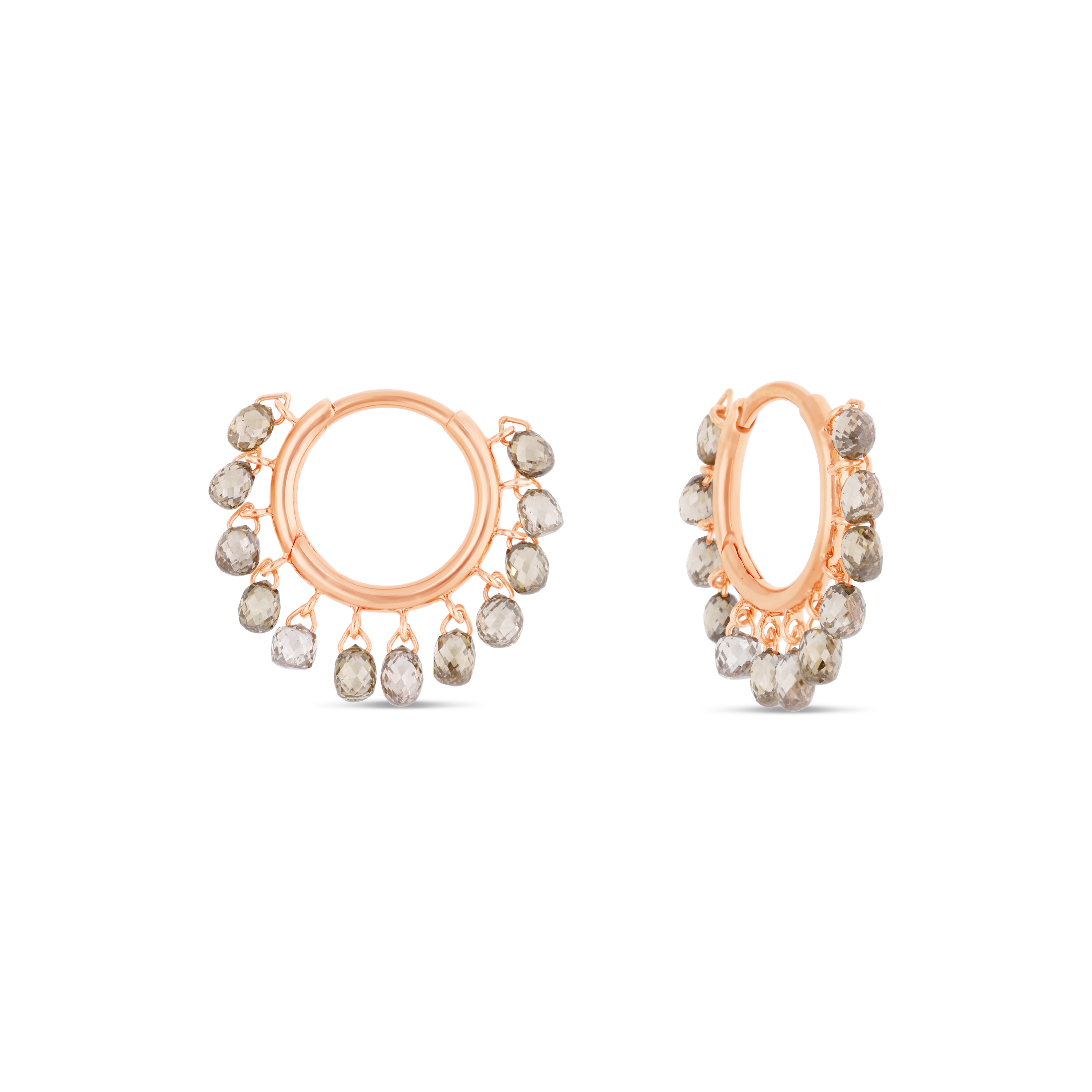 Boucles Créoles Raynal Nuée Précieuse or rose Diamant