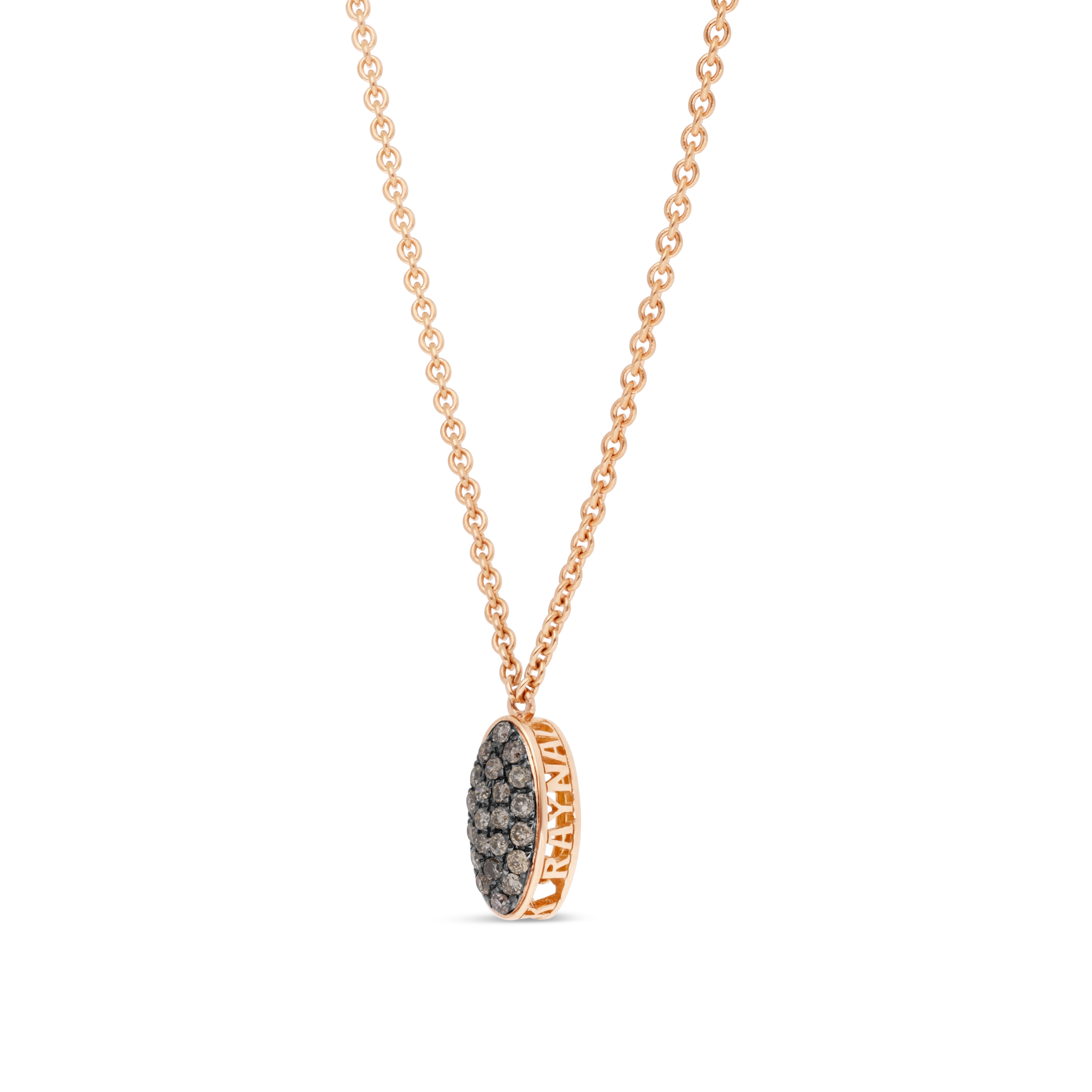 Collier Mini Calisson Signature or rose, Diamant