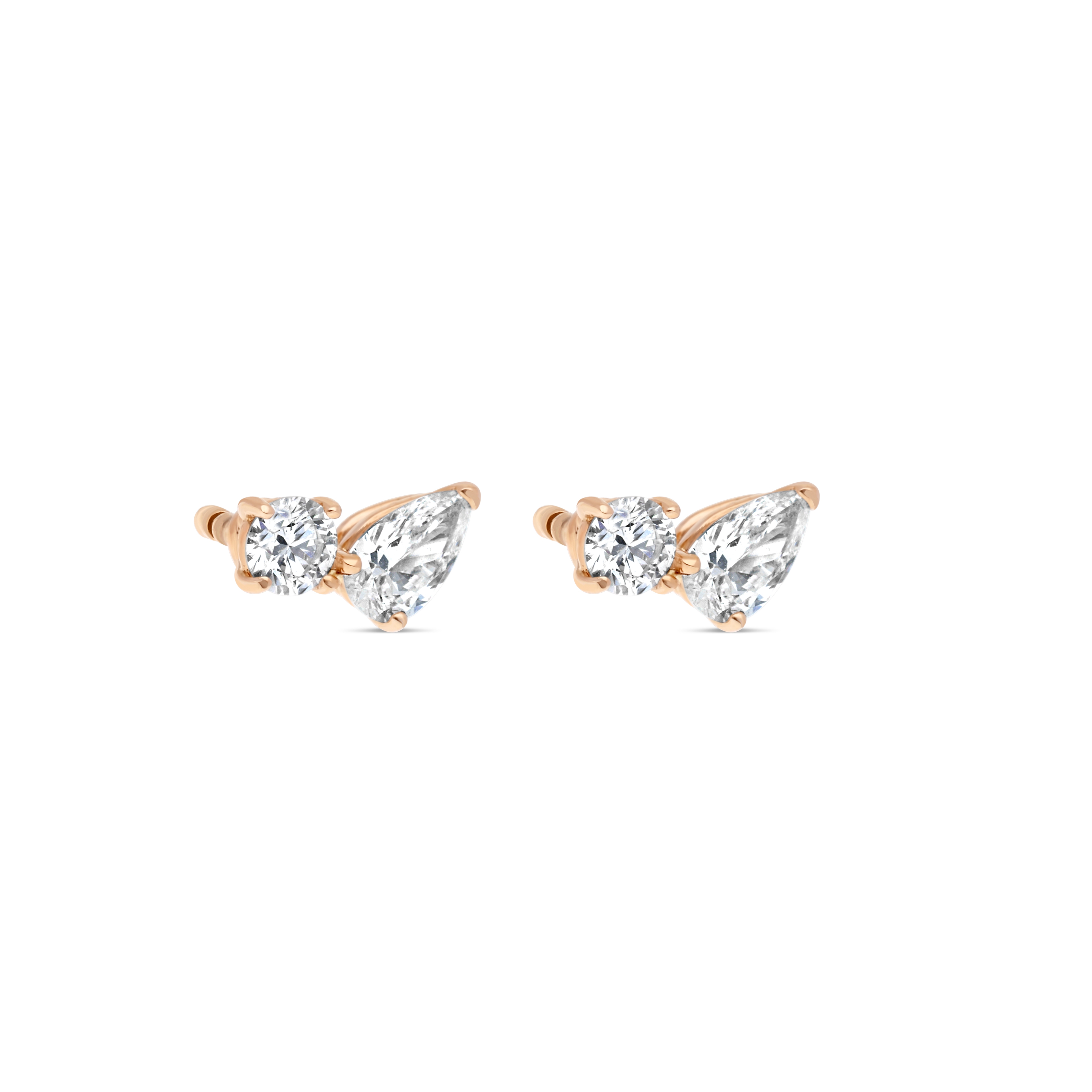 Boucles d&#039;Oreilles Equilibre Précieux or rose Diamant