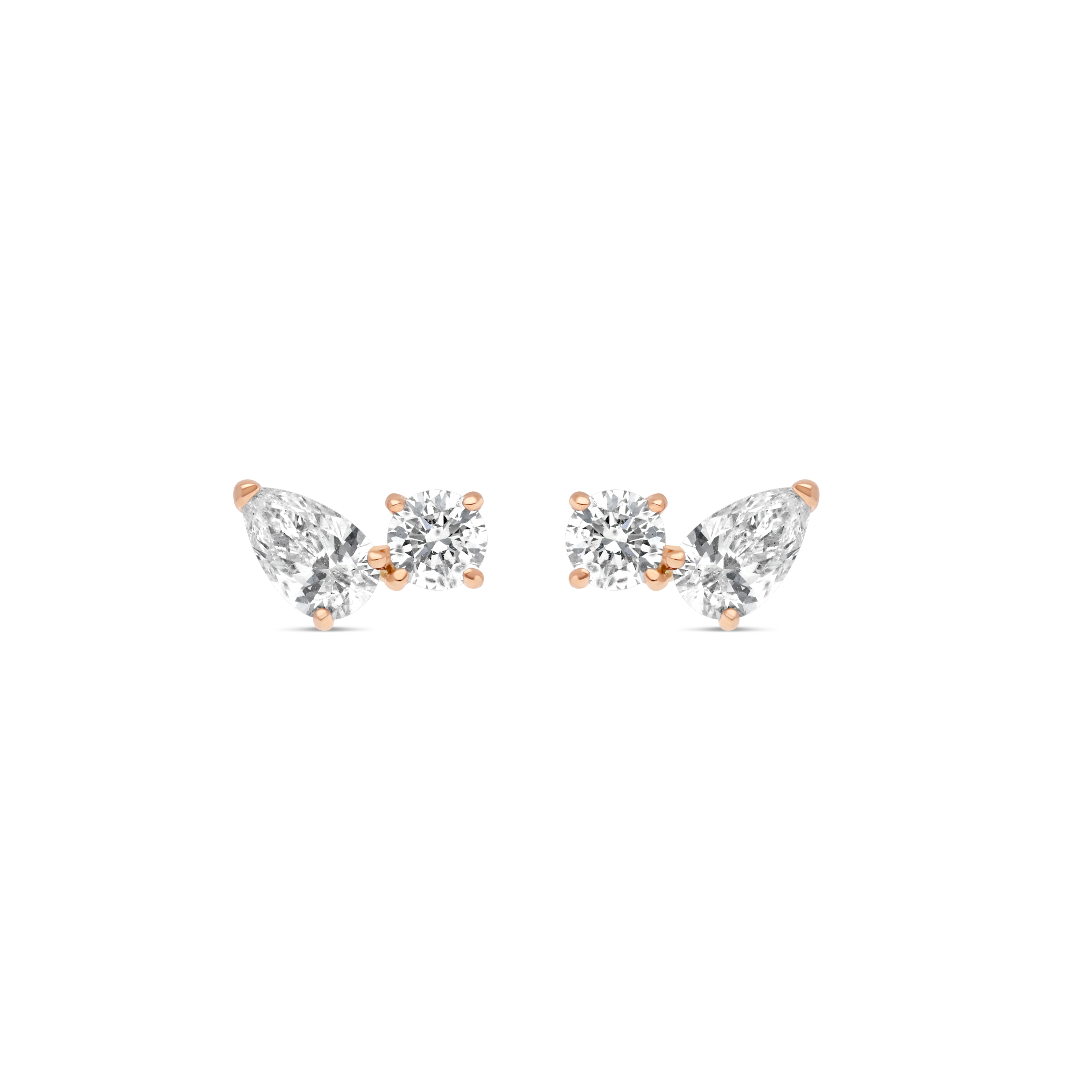 Boucles d&#039;Oreilles Equilibre Précieux or rose Diamant