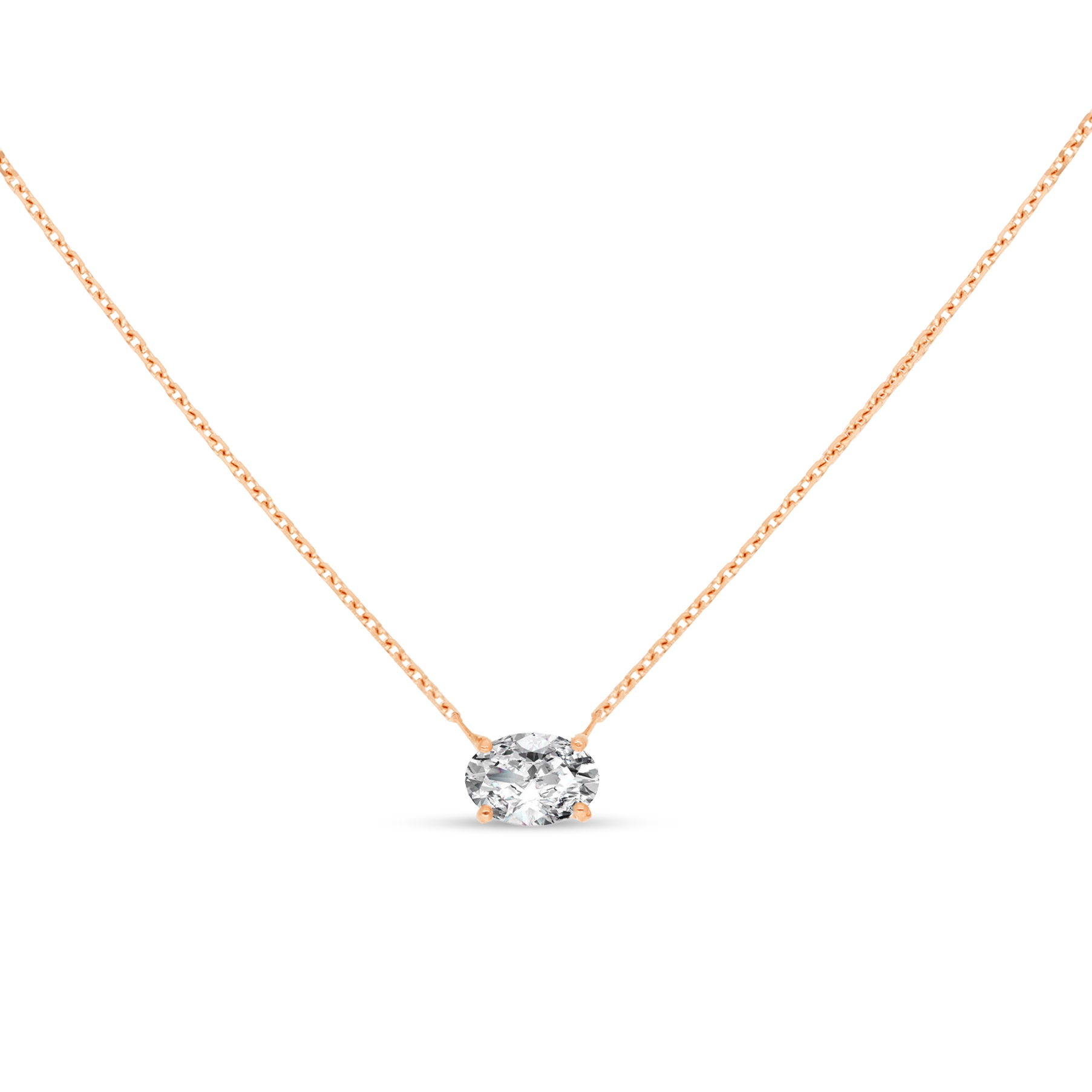 Collier Force Ovale or rose Diamant