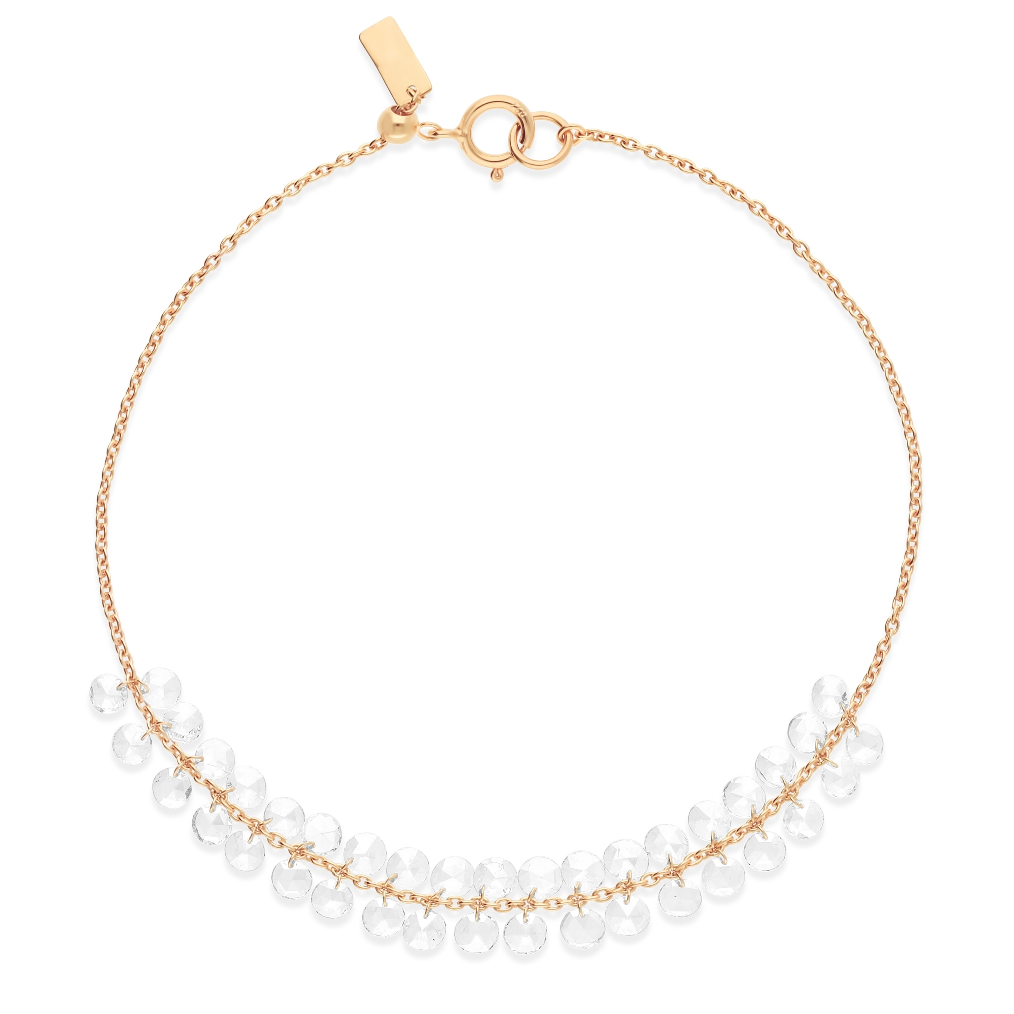 Bracelet Rose de Provence en or rose et diamants percés
