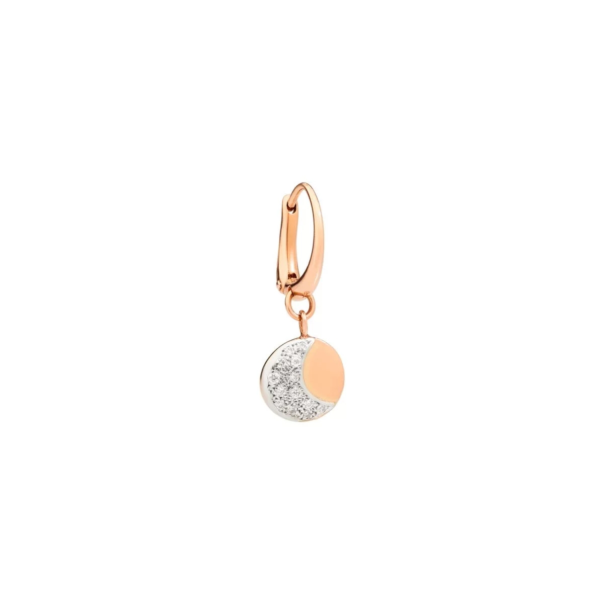 Mono Boucle Or Rose Diamants Moon Sun - Or Blanc 375/1000ème/Or Rose 375/1000ème - Diamant - Rose