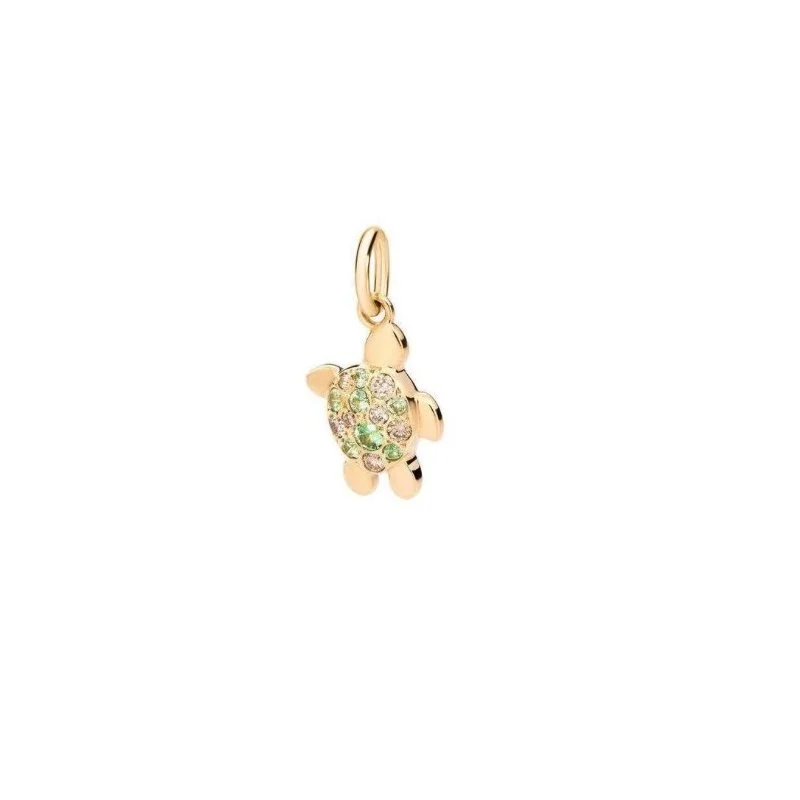 Pendentif Tortue Or Jaune Diamant Tsavorite - Or Jaune 750/1000ème - Diamant/Tsavorite - Jaune