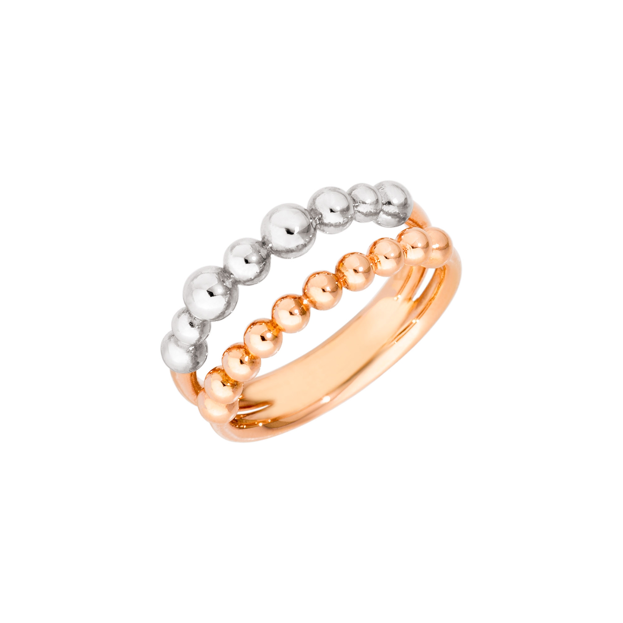 Bague Bollicine Or Rose 9 Ct Argent Dodo - Argent 925/1000ème/Or Rose 375/1000ème - Rose