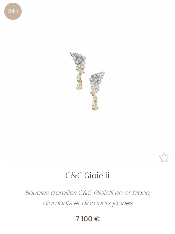boucles d'oreilles en or blanc diamants - C&C Gioielli