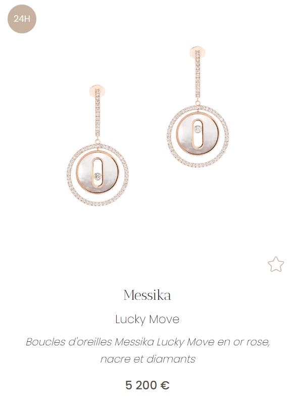 boucles d'oreilles en or rose, nacre et diamants - Messika