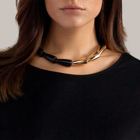 Collier Vhernier Calla en or rose et bois