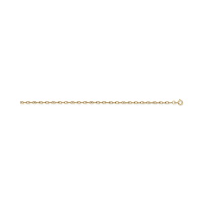 Collier maille forçat en or jaune, 50cm