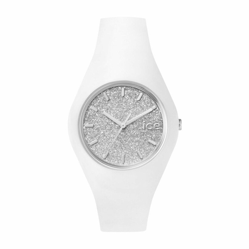 Montre Ice-Watch ICE glitter - White Silver - Medium - 3H