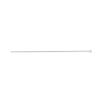 Collier maille forçat finition lapidée en or blanc, 40cm