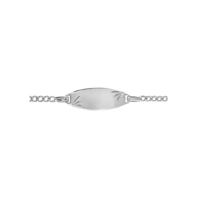 Gourmette ovale diamantée étoile en argent rhodié