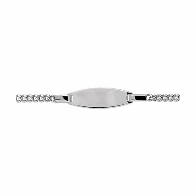 Gourmette identité bébé 2mm ovale 15/13cm argent rhodié