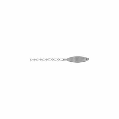 Gourmette identité bébé 1+1 ovale 2mm 15/13cm argent