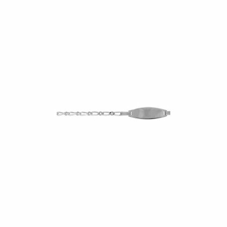 Gourmette identité bébé 1+1 ovale 2mm 15/13cm argent