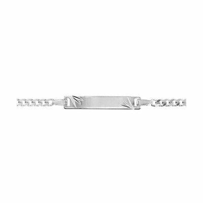 Gourmette identité enfant 3mm diamantée étoile 16/14cm argent