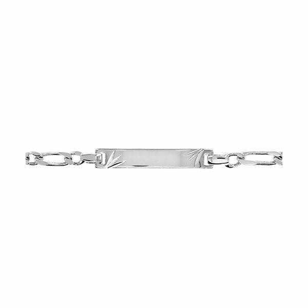 Gourmette identité enfant 1+1 3mm diamantée étoile 16/14cm argent