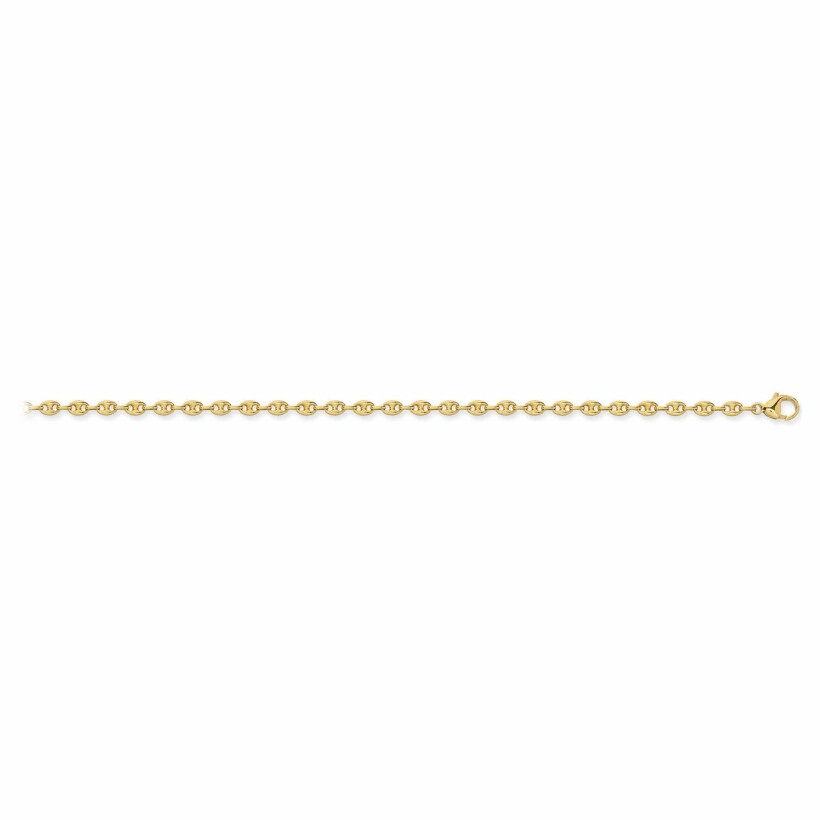 Bracelet grain de café en or jaune 750 millièmes épaisseur 3.3mm longueur 18cm