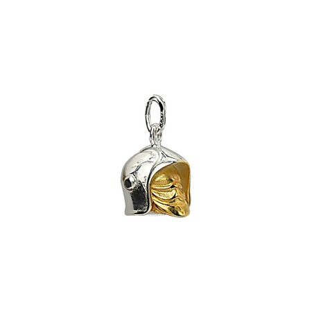 Pendentif casque de pompier argent rhodié