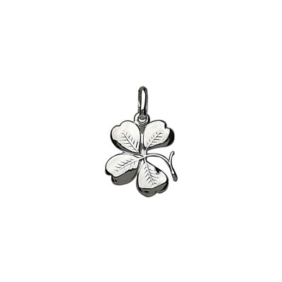 Pendentif Trèfle 4 feuilles en argent rhodié