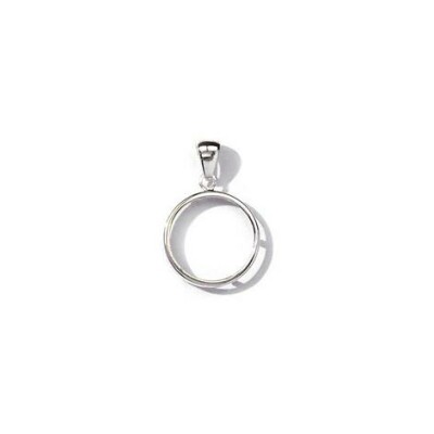 Pendentif entourage pièce 23.5mm en argent