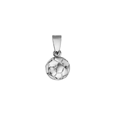 Pendentif Ballon Foot 11 mm en argent rhodié
