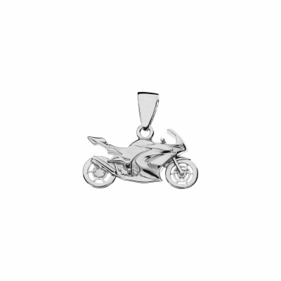 Pendentif moto de route argent