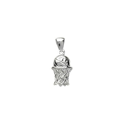 Pendentif panier de basket en argent