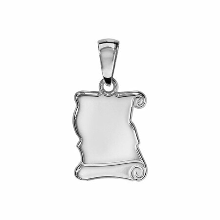 Pendentif parchemin moyen modèle argent