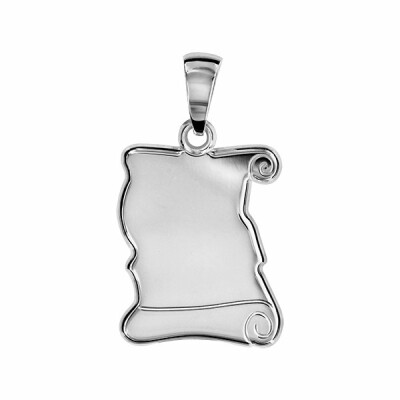 Pendentif gros parchemin argent