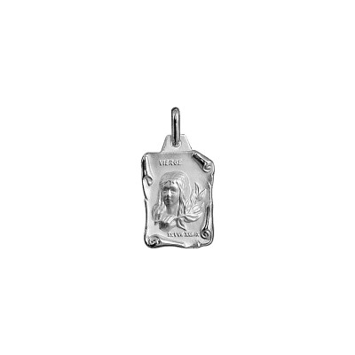 Pendentif zodiaque grand parchemin Vierge en argent rhodié brillant