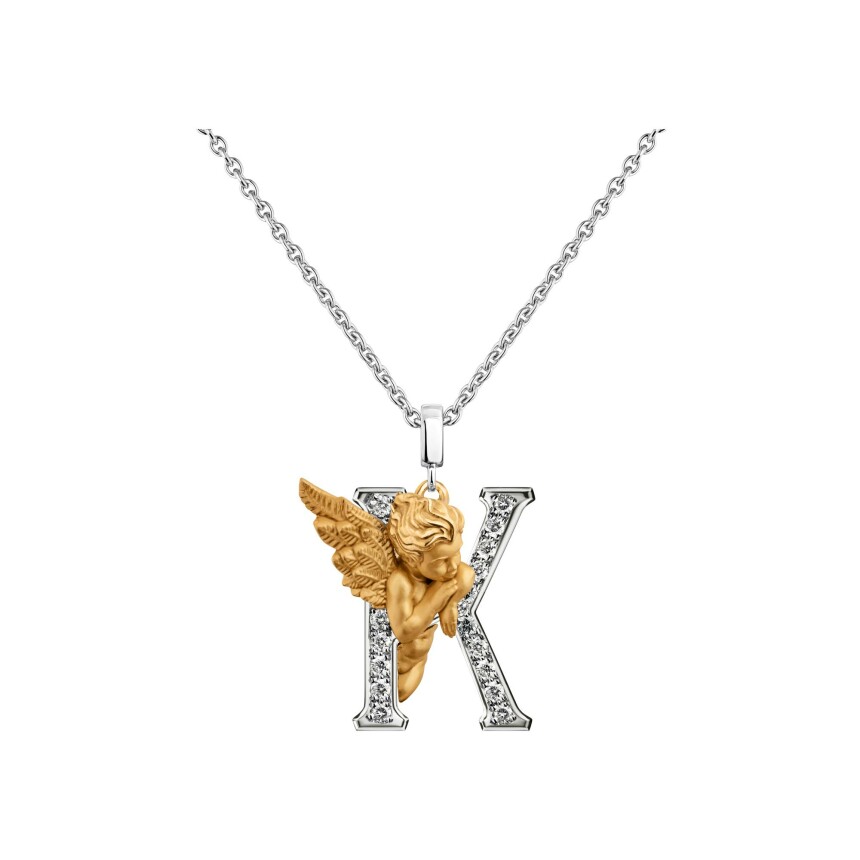 My Angel K Pendant in yellow & white gold with diamonds