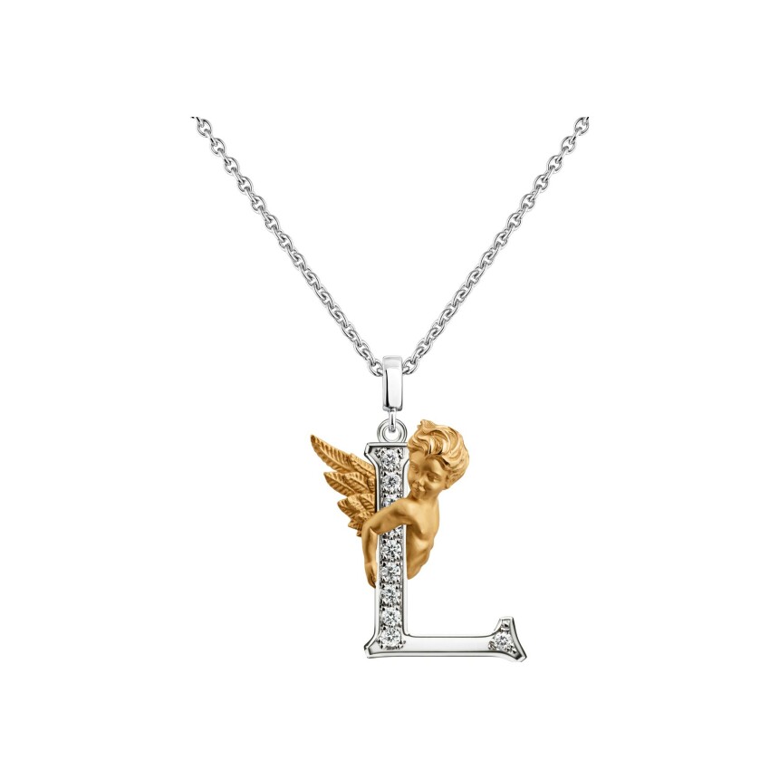 My Angel L Pendant in yellow & white gold with diamonds