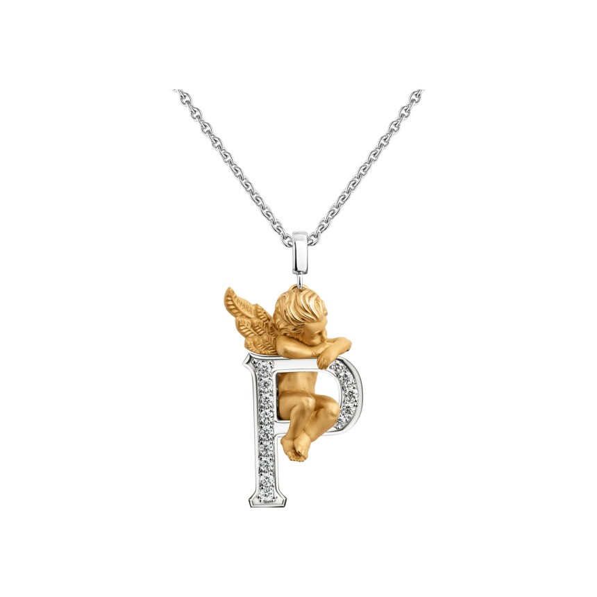 My Angel P Pendant in yellow & white gold with diamonds