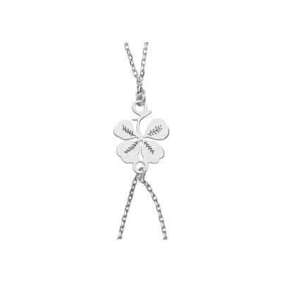 Parure de main trèfle en argent rhodié