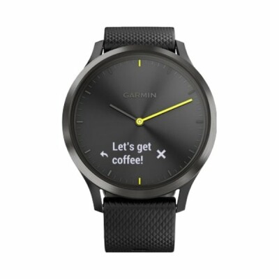 Montre connectée Garmin Vívomove HR Sport Noir avec bracelet en silicone noir