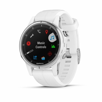 Montre connectée Garmin fenix 5S Plus Sapphire blanche avec bracelet blanc