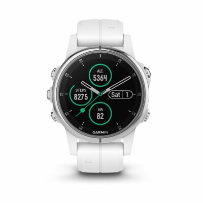 Montre connectée Garmin fenix 5S Plus Sapphire blanche avec bracelet blanc