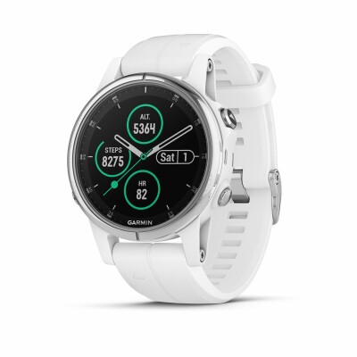 Montre connectée Garmin fenix 5S Plus Sapphire blanche avec bracelet blanc