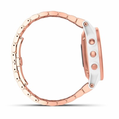 Montre connectée Garmin fenix 5S Plus Sapphire blanche et plaquée or rose avec bracelet plaqué or rose