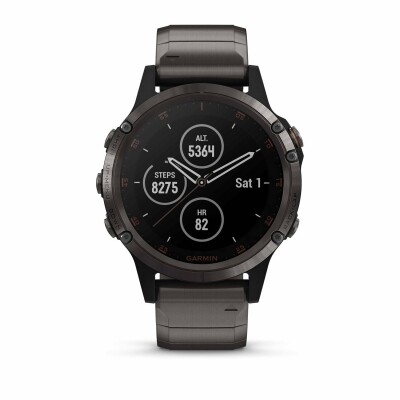Montre connectée Garmin fenix 5 Plus Sapphire titane avec bracelet titane
