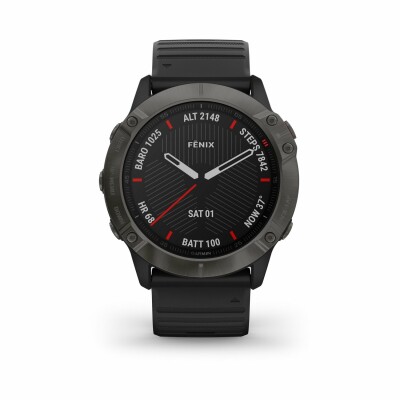 Montre connectée Garmin fenix 6X Sapphire avec bracelet noir