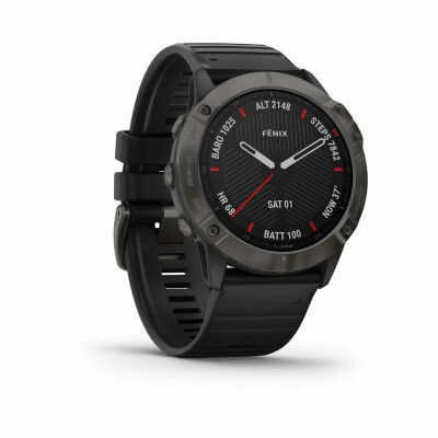 Montre connectée Garmin fenix 6X Sapphire avec bracelet noir