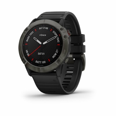 Montre connectée Garmin fenix 6X Sapphire avec bracelet noir