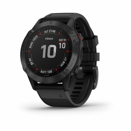 Montre connectée Garmin fenix 6 Sapphire avec bracelet noir