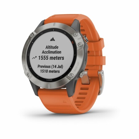 Montre connectée Garmin fenix 6 Sapphire avec bracelet orange 010-02158-14